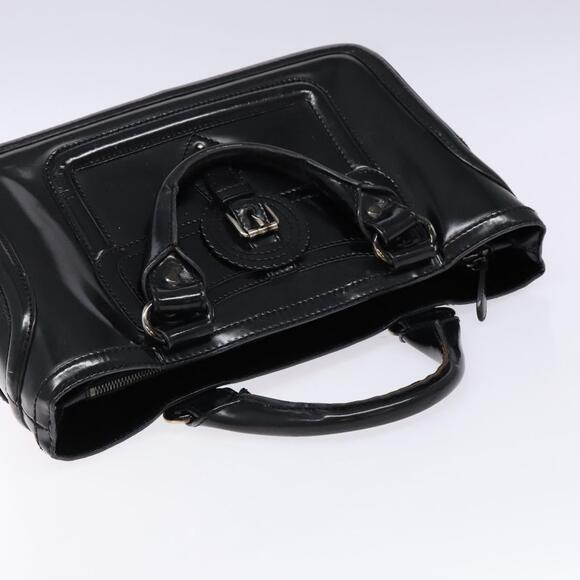 CELINE Boogie Bag Hand Bag Enamel Black Silver - Picture 6 of 13